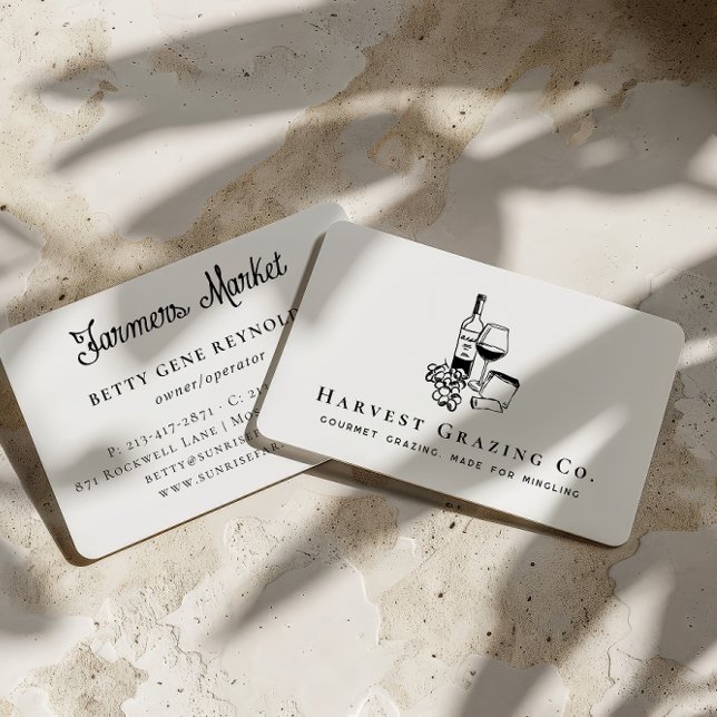 Cartão De Visita Charcuterie Gourmet Grazing & Wine Catering (Criador carregado)