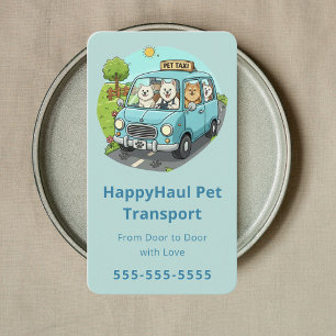 Cartão De Visita Chauffeur de Animais Moderno Transporte Veterinári