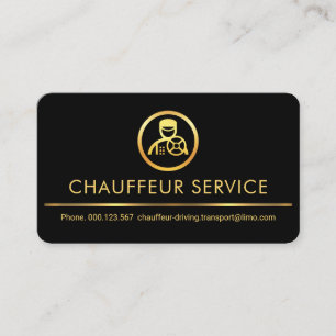 Cartão De Visita Chauffeur de Táxi de Luxo Retro Dourado