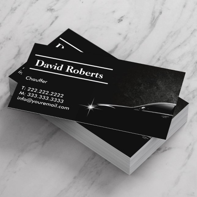 Cartão De Visita Chauffeur Taxi Driver Professional Dark (Criador carregado)