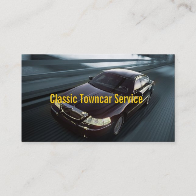 Cartão De Visita Chauffeur Town Car Driver Transportation Business (Frente)