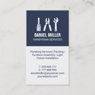Cartão De Visita Chave de fenda Cutter Spanner Handyman Vertical