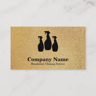 Cartão De Visita Chave do Serviço de Limpeza Elegante