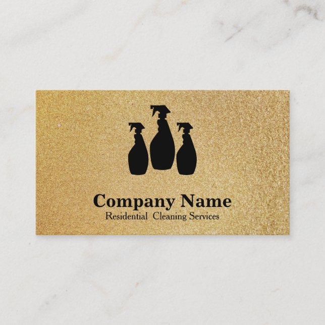 Cartão De Visita Chave do Serviço de Limpeza Elegante (Frente)