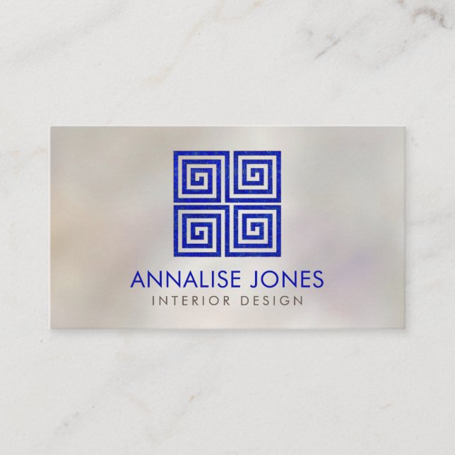 Cartão De Visita Chave grega - meandro grego - Lazuli de Lapis na (Frente)