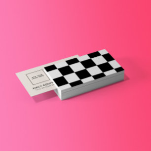 Cartão De Visita Checker moderno Checkerboard Adicionar logotipo pr