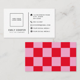 Cartão De Visita Checker moderno Checkerboard Adicionar logotipo ro