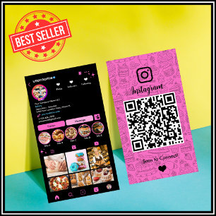Cartão de Visita Chef Bakery Instagram Pink Pastry