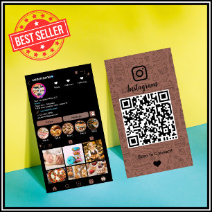 Cartão de Visita Chef Bakery Instagram Terracotta 