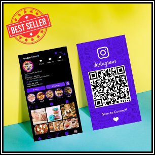 Cartão De Visita Chef Bakery Instagram Violet Paery Caterer QR