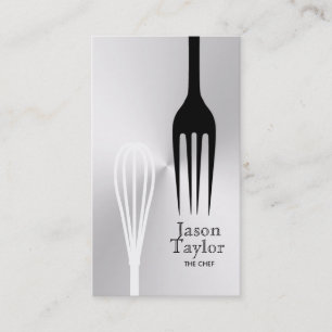 Cartão De Visita Chef Catering - Assar do restaurante - Fork Whisk