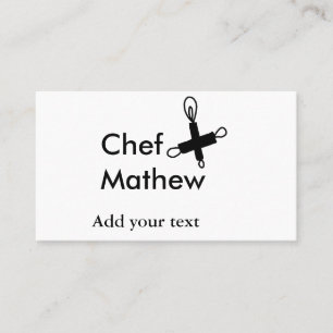 Cartão De Visita Chef cozinheiro adiciona nome SMS homens padaria d