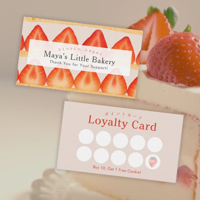 Cartão De Visita Chef de Camada de Bolo de Morango (Criador carregado)
