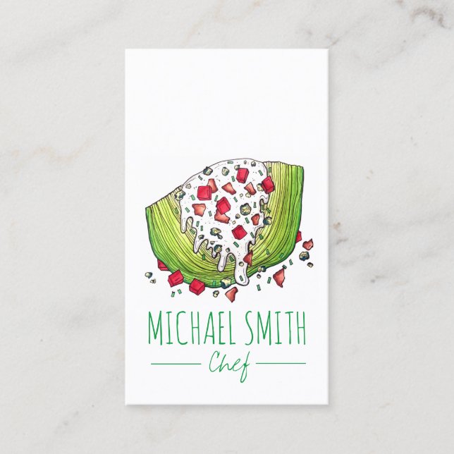 Cartão De Visita Chef de Comida de Salada de Alface Iceberg (Frente)
