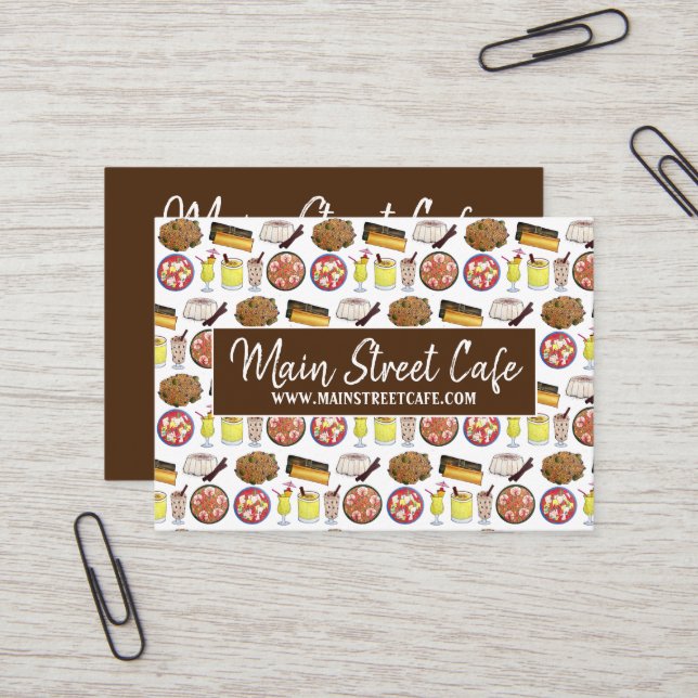 Cartão De Visita Chef de cozinha Comida porto-riquenho (Frente/Verso In Situ)