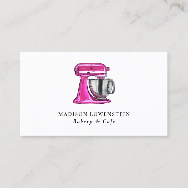 Cartão De Visita Chef de cozinha de pastelaria cor-de-rosa (Frente)