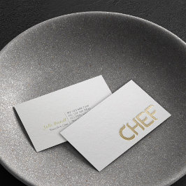Cartão De Visita Chef de Cozinha Moderno Minimalista com Texto Rele