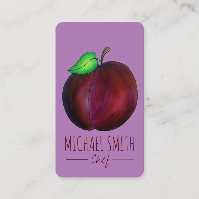 Cartão De Visita Chef de Fruta de ameixa de ameixa de Verão (Frente)
