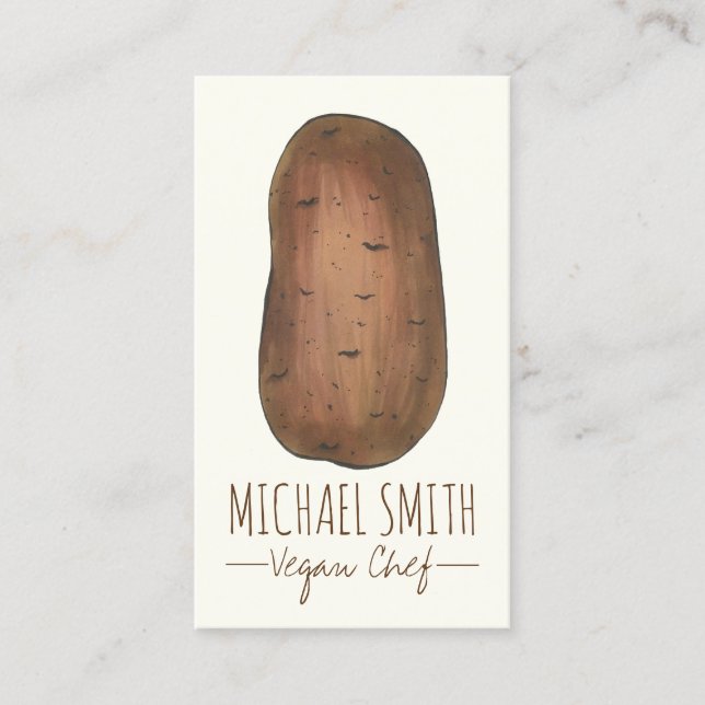 Cartão De Visita Chef de Jardim do Agricultor de Vegan Vegetariano  (Frente)