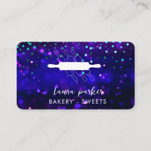 Cartão De Visita Chef de padaria Rolando Pinos Púrpura Pastelaria a