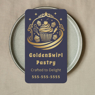 Cartão De Visita Chef de pastelaria de casa de bolinho de luxo Mari