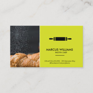 Cartão De Visita Chef de pastelaria Pinos rolantes e croissantes