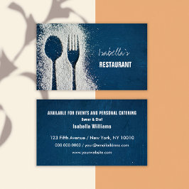 Cartão De Visita Chef de Restaurante de Catering Azul Marinho Profi