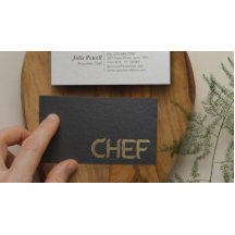 Chef de Texto Prateado Preto Minimalista Moderno E