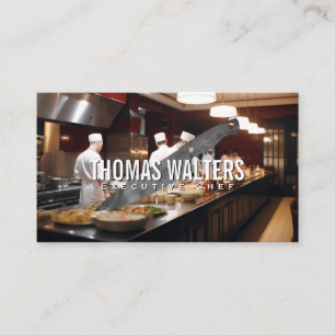 Cartão De Visita Chef está na cozinha   Faca de metal