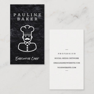 Cartão De Visita Chef Executivo   Fundo Preto de Tabuleiro