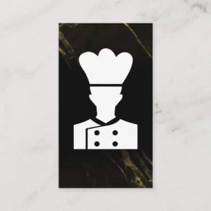 Cartão De Visita Chef Logo   Mármore Preto