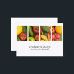 Cartão De Visita Chef Nutricionista de Fotografia de Vegetais Elega<br><div class="desc">Design de cartão de visita moderno elegante com fotos profissionais de estúdio de legumes. Perfeito para catering,  serviço de comidas,  treinador de nutrição,  consultoria de saúde,  chef pessoal.</div>