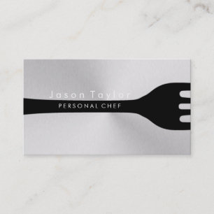 Cartão De Visita Chef Pessoal - Catering - Prata de Aço