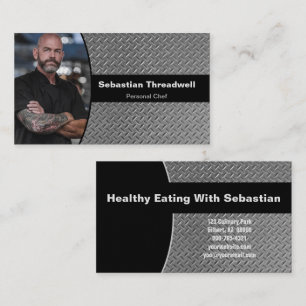 Cartão De Visita Chef Pessoal Placa Diamante Foto Personalizada
