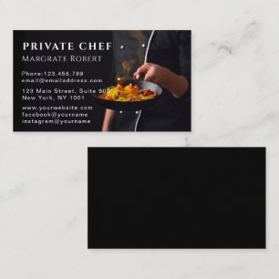 Cartão De Visita Chef Privado de Chef Restaurante Chalk Preto