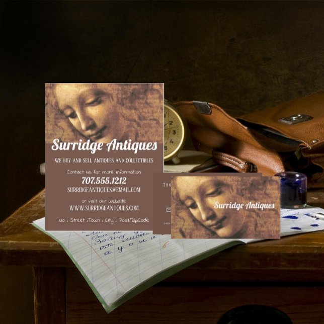 Cartão De Visita Chefe de uma Mulher, Revendedor Antiquado (Criador carregado)