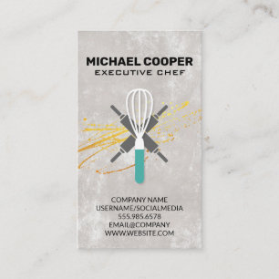 Cartão De Visita Chefe Executivo  Pinos Rolantes e Whisk