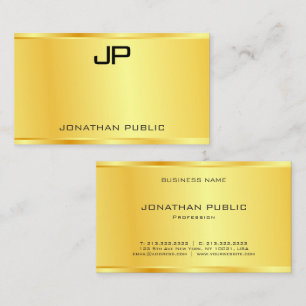 Cartão De Visita Chefe Faux Dourado moderno Modelo Elegante de luxo