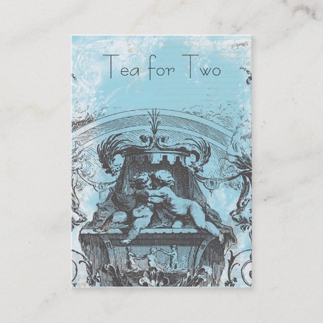 Cartão De Visita Cherub Rococo do século XVIII (Frente)