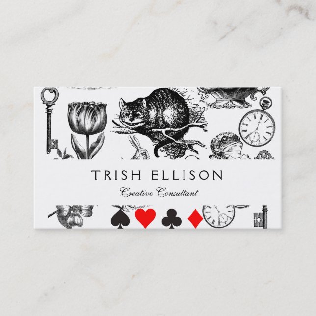 Cartão De Visita Cheshire Cat Classic Alice em Maravilderland (Frente)