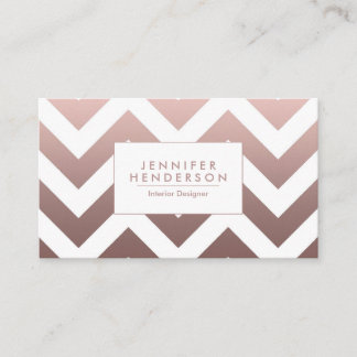 Cartão De Visita Chevrons Dourados rosa