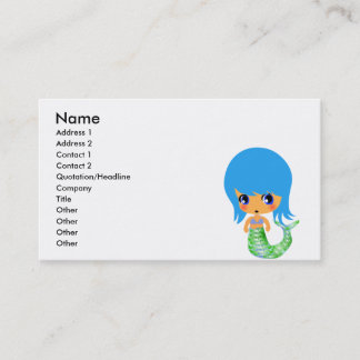 Cartão De Visita chibi - cabelo azul-sereia mágico