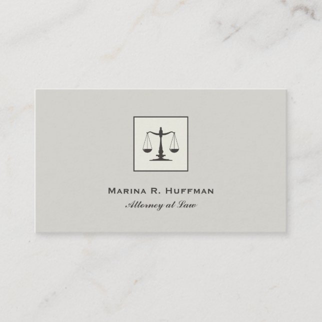 Cartão De Visita Chic Attorney Justice Scale Professional (Frente)