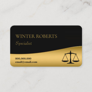 Cartão De Visita Chic Black and gold e cantos legais arredondados