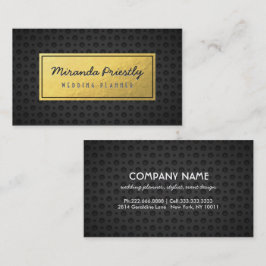 Cartão De Visita Chic Black & Dourado Faux Gold Foil Dark Metal Gra