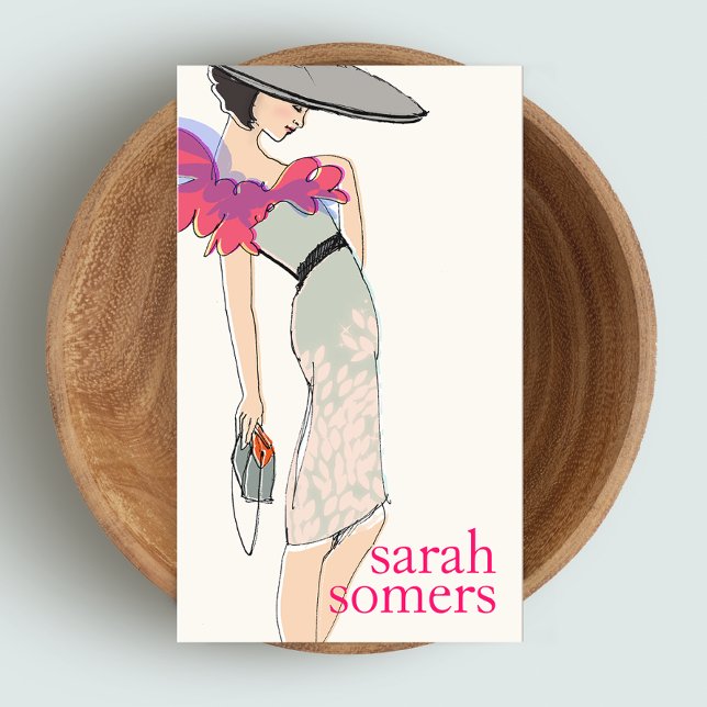 Cartão De Visita Chic, Blogueiro de Moda, Modelo de Moda Na moda (Criador carregado)