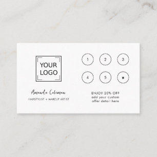 Cartão De Visita CHIC Business Reward 6 Punch Logotipo branco PRETO