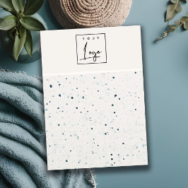 Cartão De Visita Chic com manchas brancas de textura azul com manch