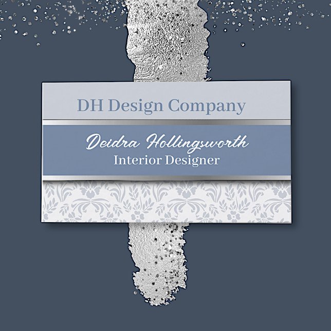 Cartão De Visita Chic Dusty Blue (Criador carregado)