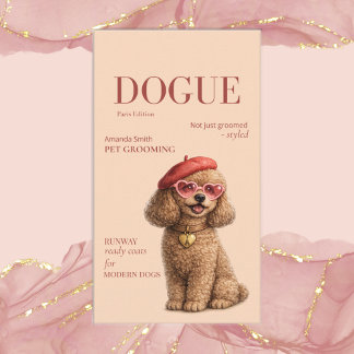 Cartão De Visita Chic Elegant Poodle Dogue Magazine Business Card